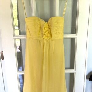 Amsale Yellow Spaghetti Strap Sundress for Wedding Guest